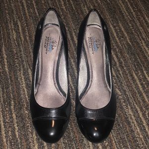 Black memory foam heels. Super comfy!